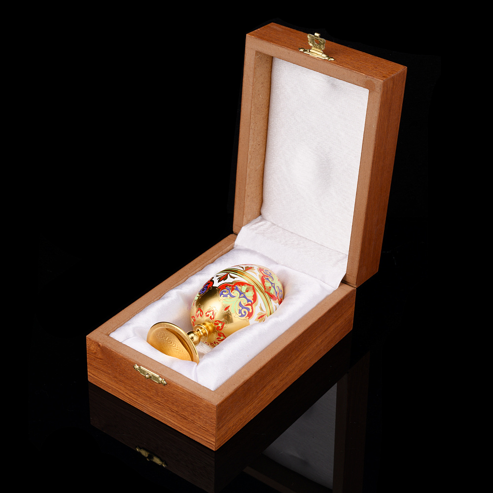 Пасхальное яйцо-рюмка с позолотой и эмалью. Златоуст - интернет магазин Русь Велика я фото 3