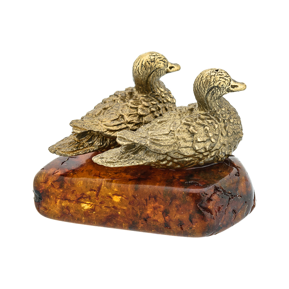 Статуэтка с янтарем «Пара уточек» - интернет магазин Русь Велика я фото 2