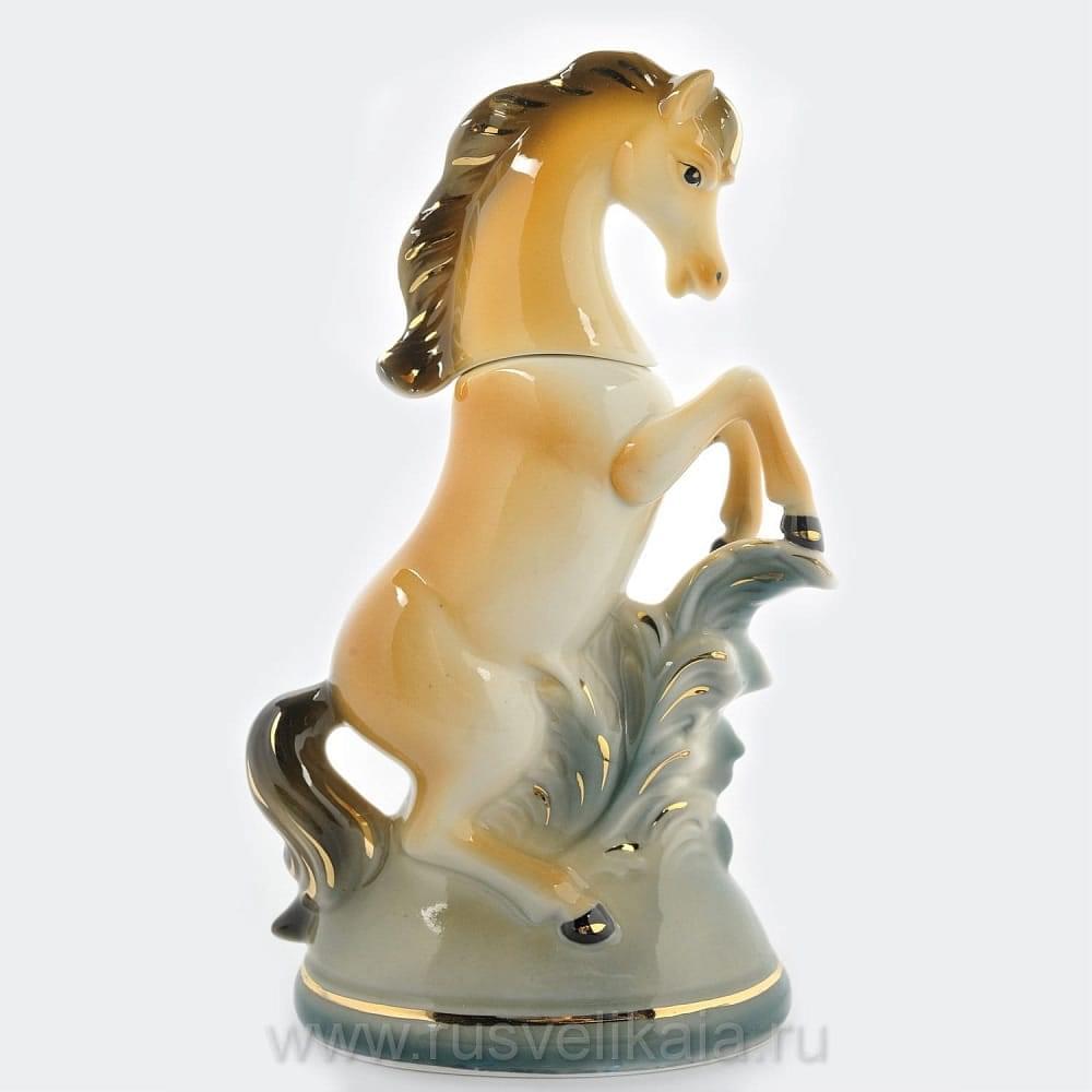 Штоф «Конь» в цвете и в золоте - интернет магазин Русь Велика я 