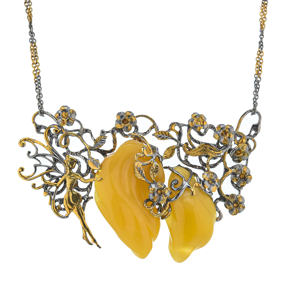 Подвеска из янтаря. Серебро 925*. Вес 36,7 г - интернет магазин Русь Велика я фото 1