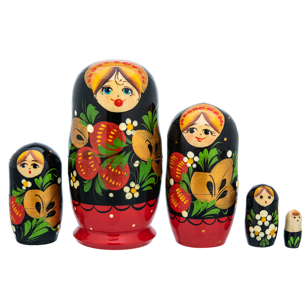 Матрешка «Клубника» 5 мест - интернет магазин Русь Велика я фото 3