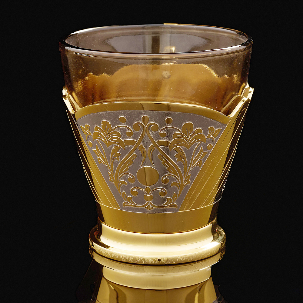 Чайная пара с позолотой и фианитами. Златоуст - интернет магазин Русь Велика я фото 3