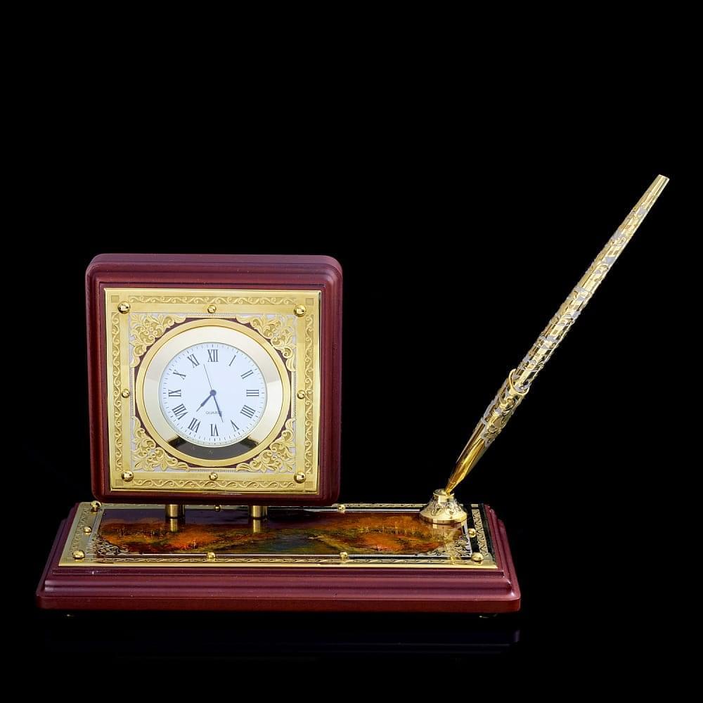 Настольные часы с ручкой. Златоуст - интернет магазин Русь Велика я 