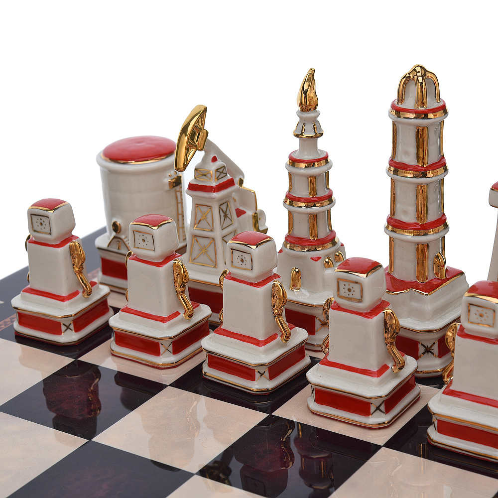 Шахматы с фигурами из фарфора «Нефть» 48х48 см - интернет магазин Русь Велика я фото 7