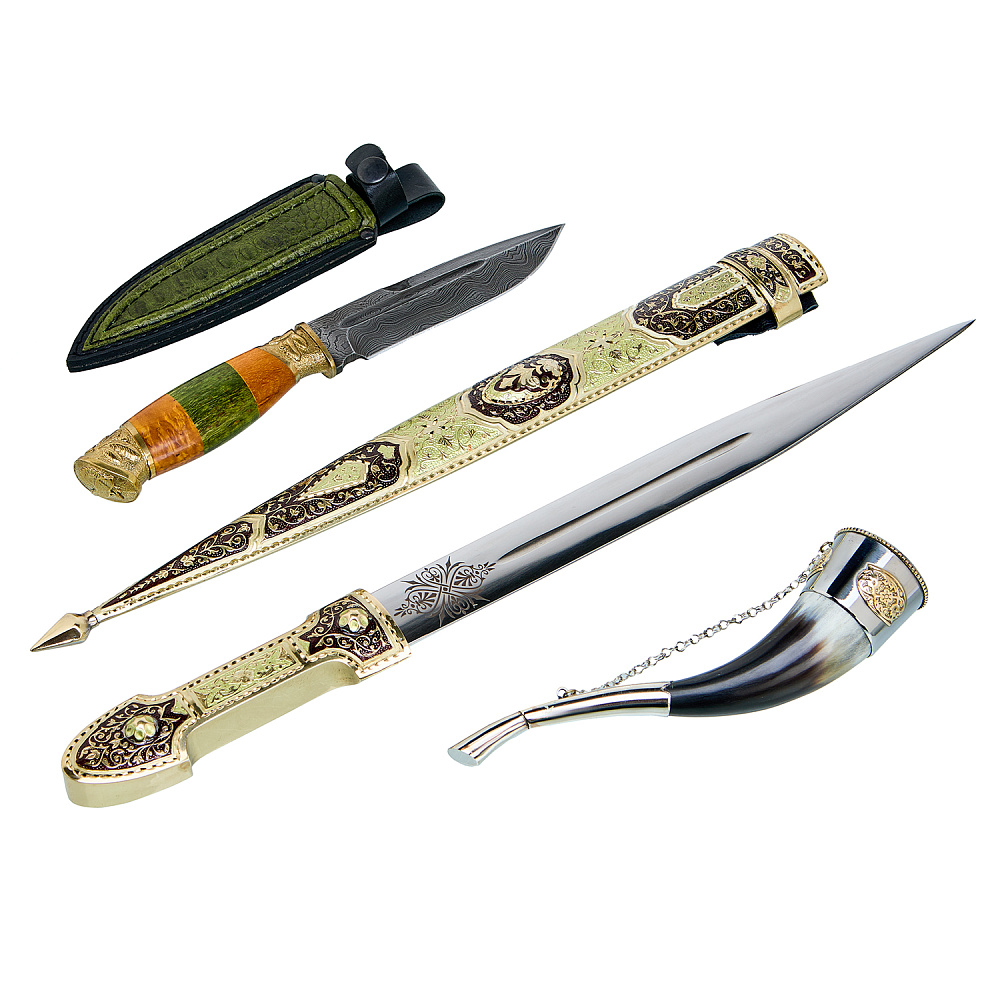 Подарочный набор с кинжалом «Кубачи» и ножом «Глухарь» - интернет магазин Русь Велика я фото 1
