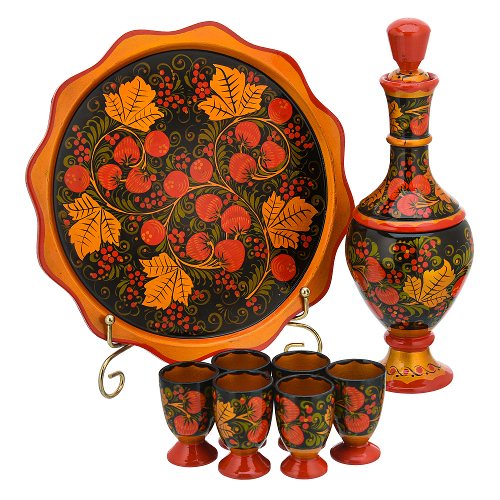Питейный набор на 6 персон «Водочный». Хохлома - интернет магазин Русь Велика я фото 1