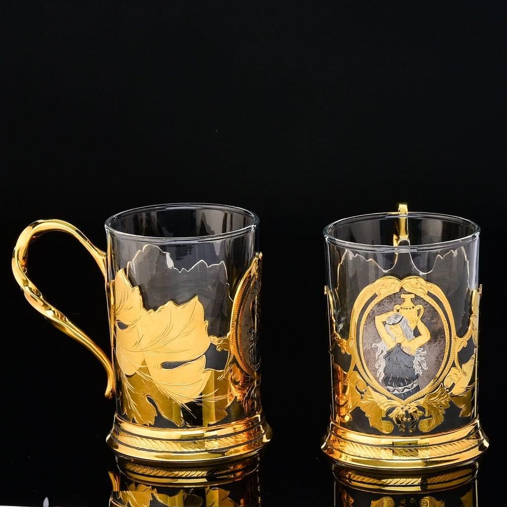 Набор подстаканников на 2 персоны. Златоуст - интернет магазин Русь Велика я фото 5