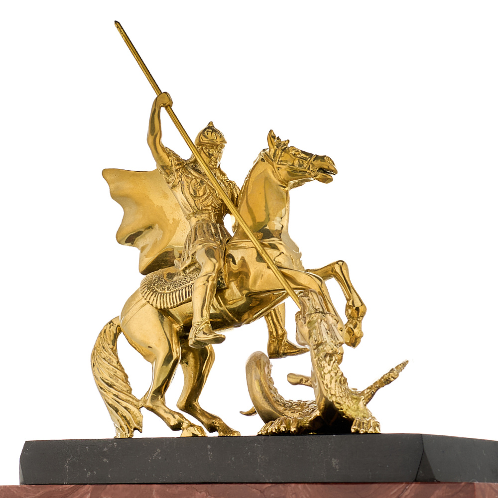 Часы настольные из камня «Георгий Победоносец». Златоуст - интернет магазин Русь Велика я фото 4