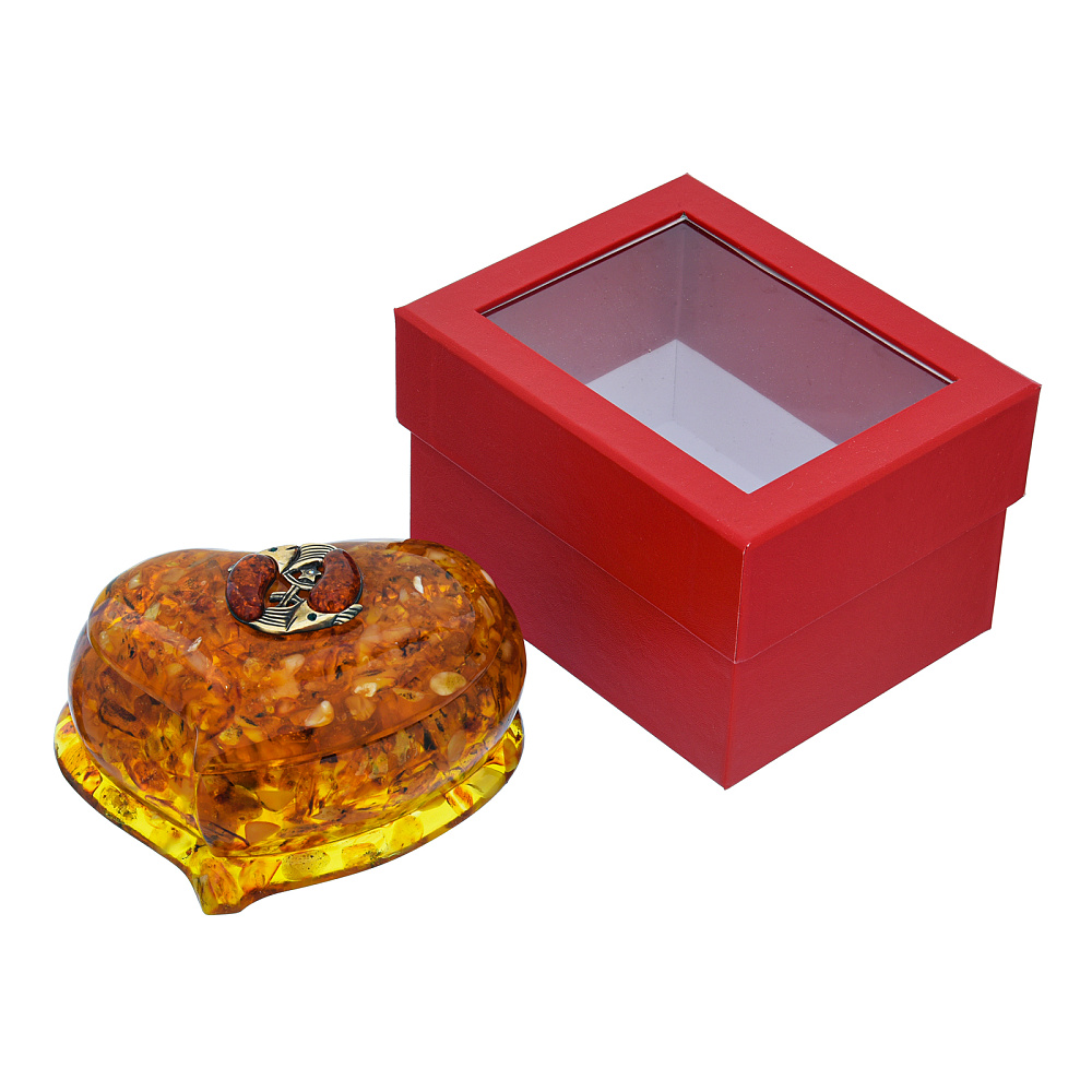 Шкатулка из янтаря «Сердце. Знак зодиака Рыбы» - интернет магазин Русь Велика я фото 4