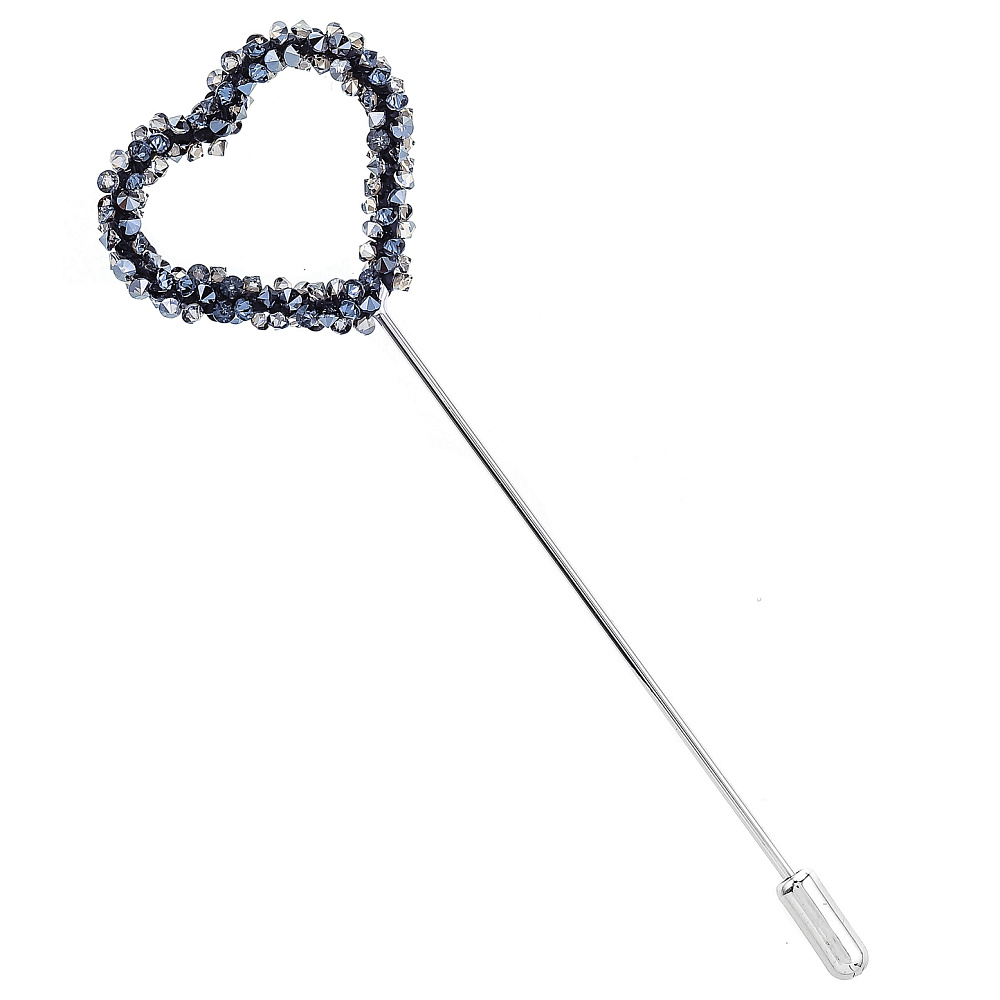 Брошь со стразами «Сердце» - интернет магазин Русь Велика я 