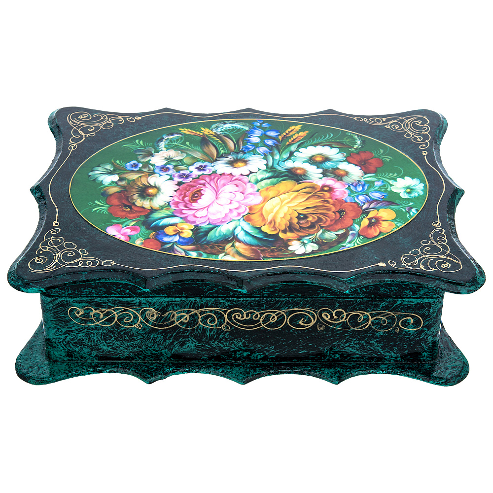 Шкатулка с подарочным шерстяным платком внутри «Цветочные мотивы» - интернет магазин Русь Велика я фото 7