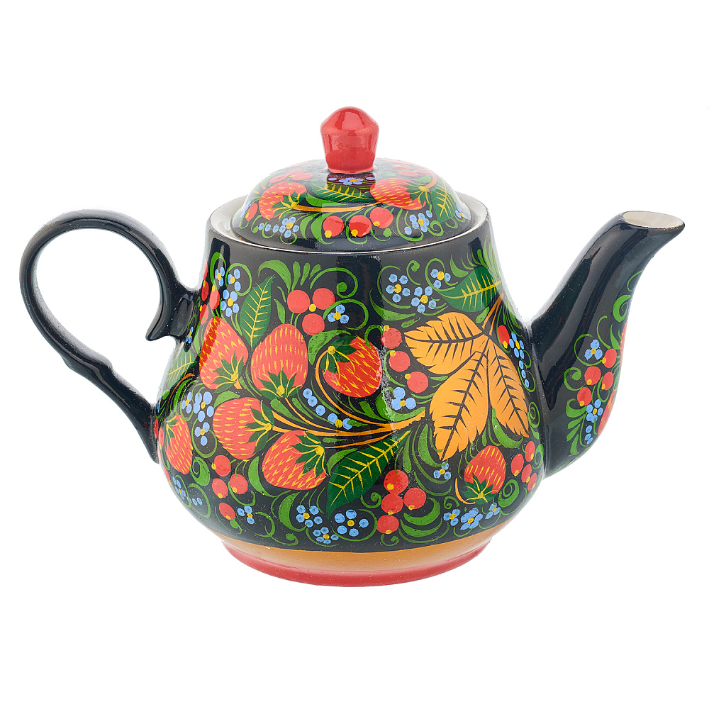 Чайный сервиз на 6 персон «Клубника». Хохлома - интернет магазин Русь Велика я фото 2