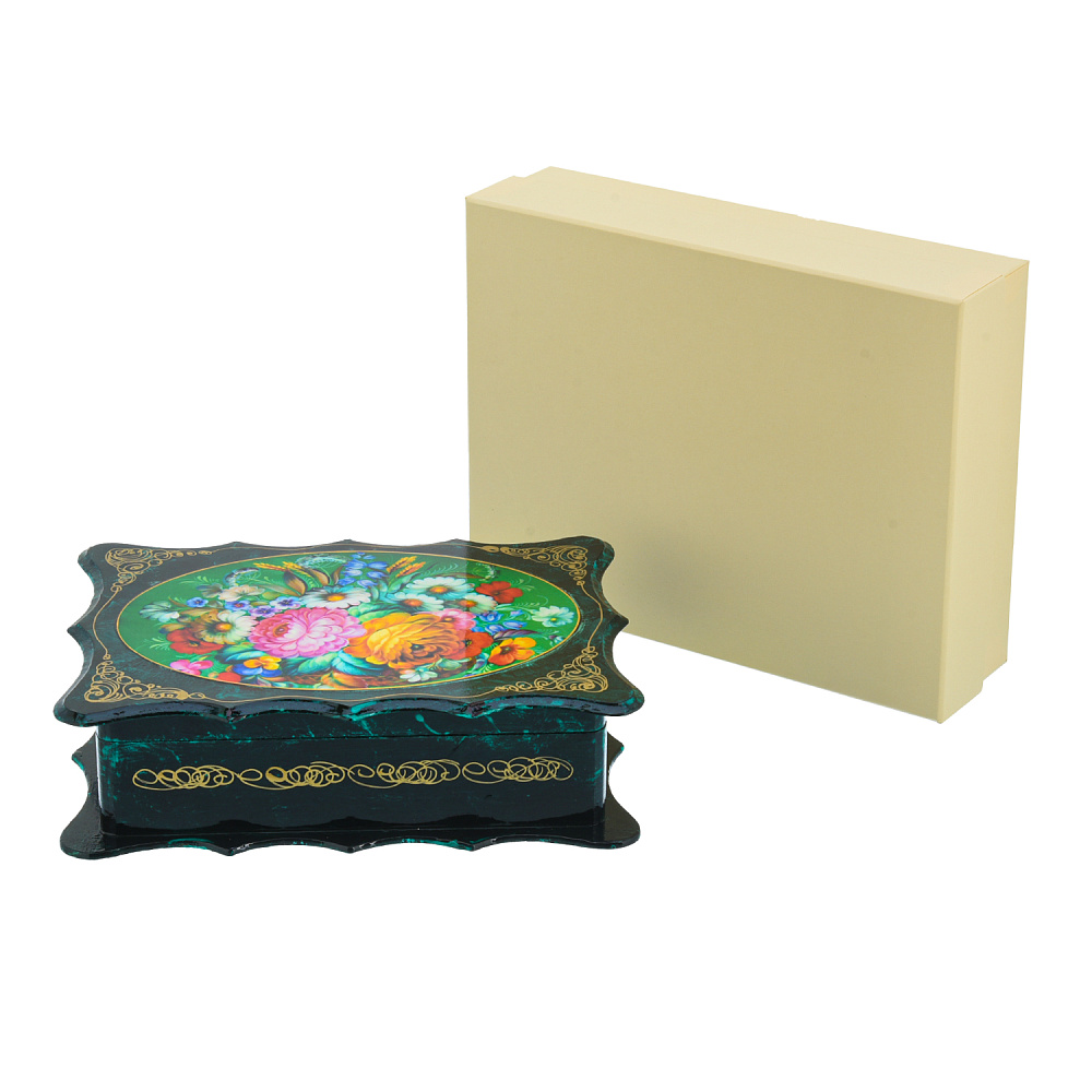 Шкатулка с подарочным шерстяным платком внутри «Цветочные мотивы» - интернет магазин Русь Велика я фото 8