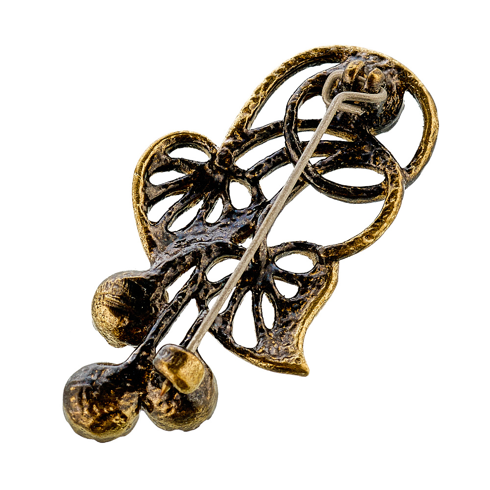 Брошь с янтарем «Кувшинки» - интернет магазин Русь Велика я фото 1