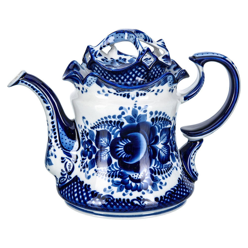 Чайник заварочный 950 мл «Утро». Гжель - интернет магазин Русь Велика я 
