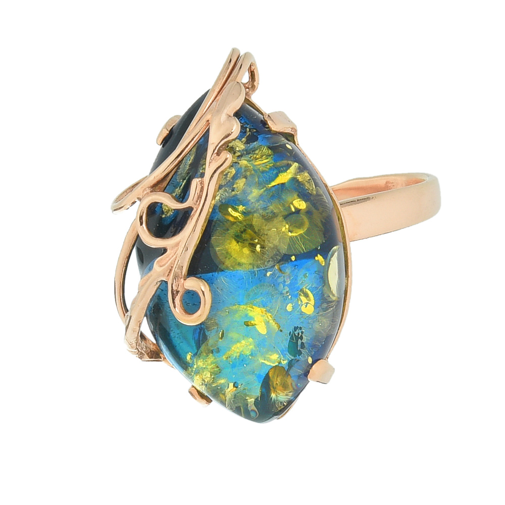 Кольцо с янтарной вставкой. Серебро 925*. Вес 6,15 г - интернет магазин Русь Велика я фото 2