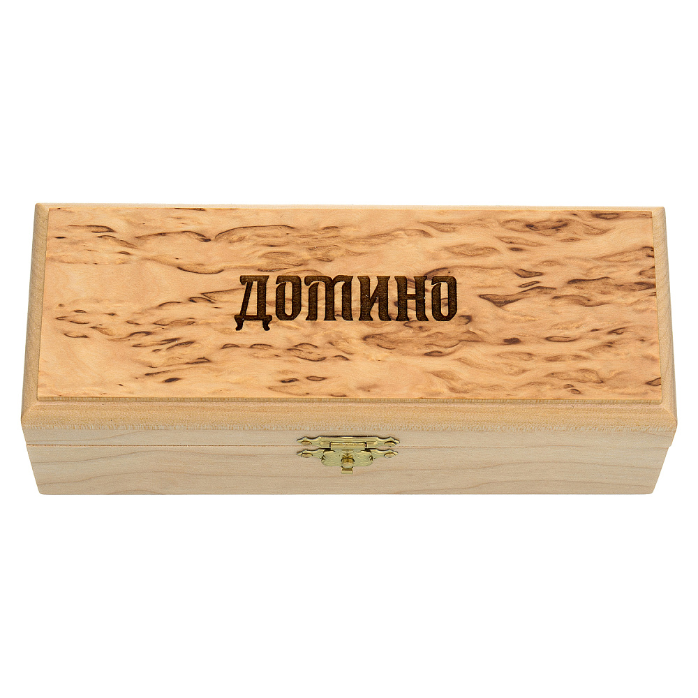 Домино в шкатулке из карельской березы - интернет магазин Русь Велика я 