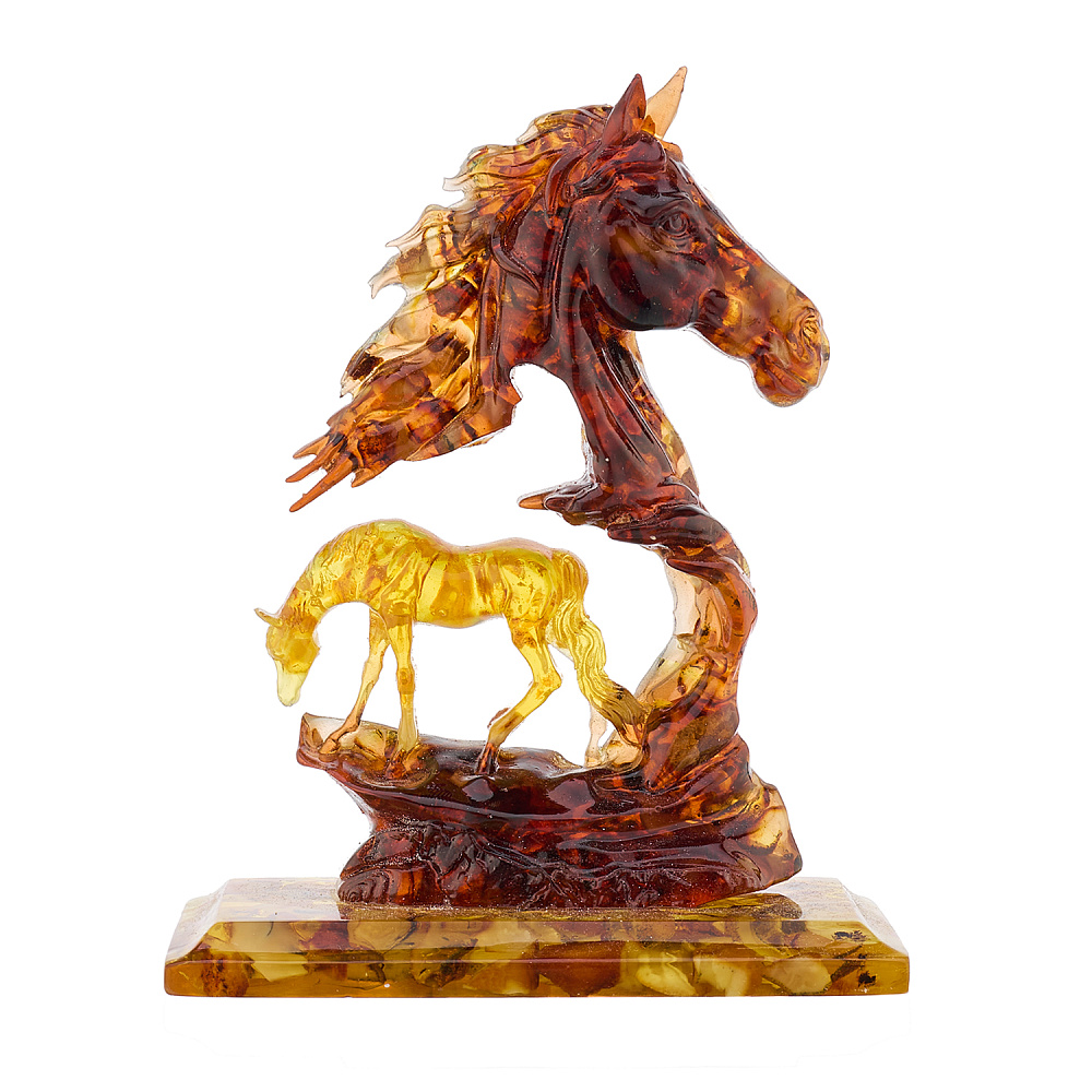 Лошадь Символ 2026 года. Статуэтка из янтаря «Конь» - интернет магазин Русь Велика я 