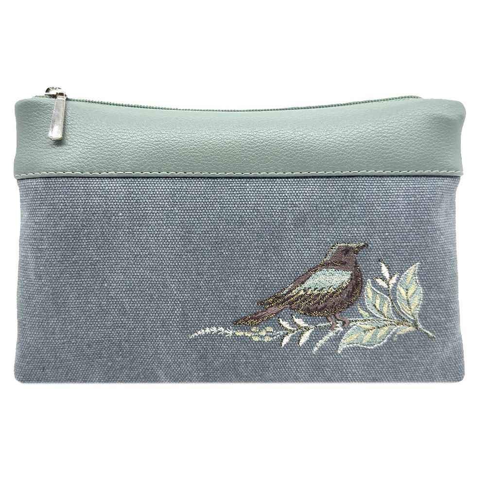 Косметичка «Летний сад». Цвет морской волны с вышивкой - интернет магазин Русь Велика я фото 1