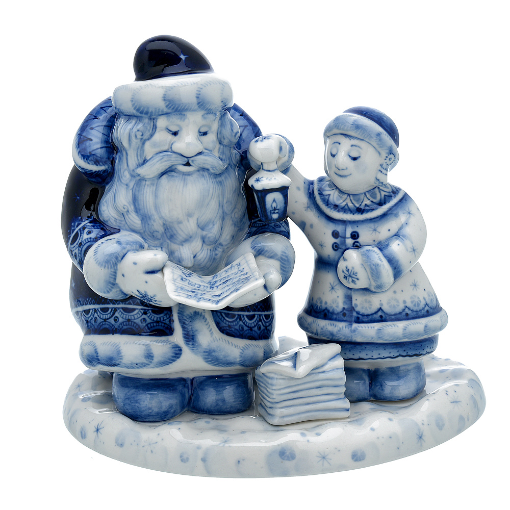 Статуэтка «Письмо Деду Морозу». Гжель - интернет магазин Русь Велика я 