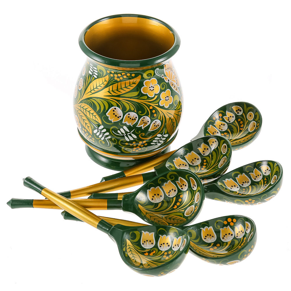 Набор ложек «Хозяюшка». Хохлома - интернет магазин Русь Велика я 