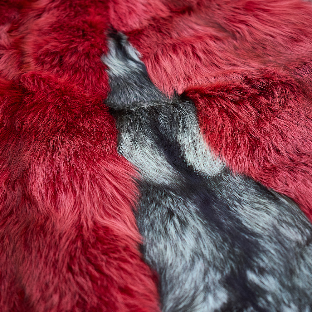 Плед из меха черно-бурых и рыжих лисиц. - интернет магазин Русь Велика я фото 3