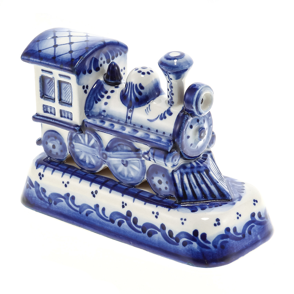 Скульптура «Паровоз». Гжель - интернет магазин Русь Велика я фото 4