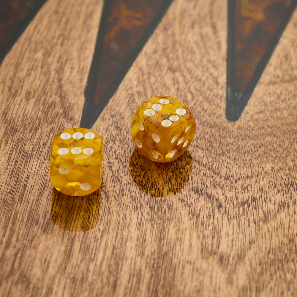 Янтарный стол с шахматами и нардами 62х62 см - интернет магазин Русь Велика я фото 14