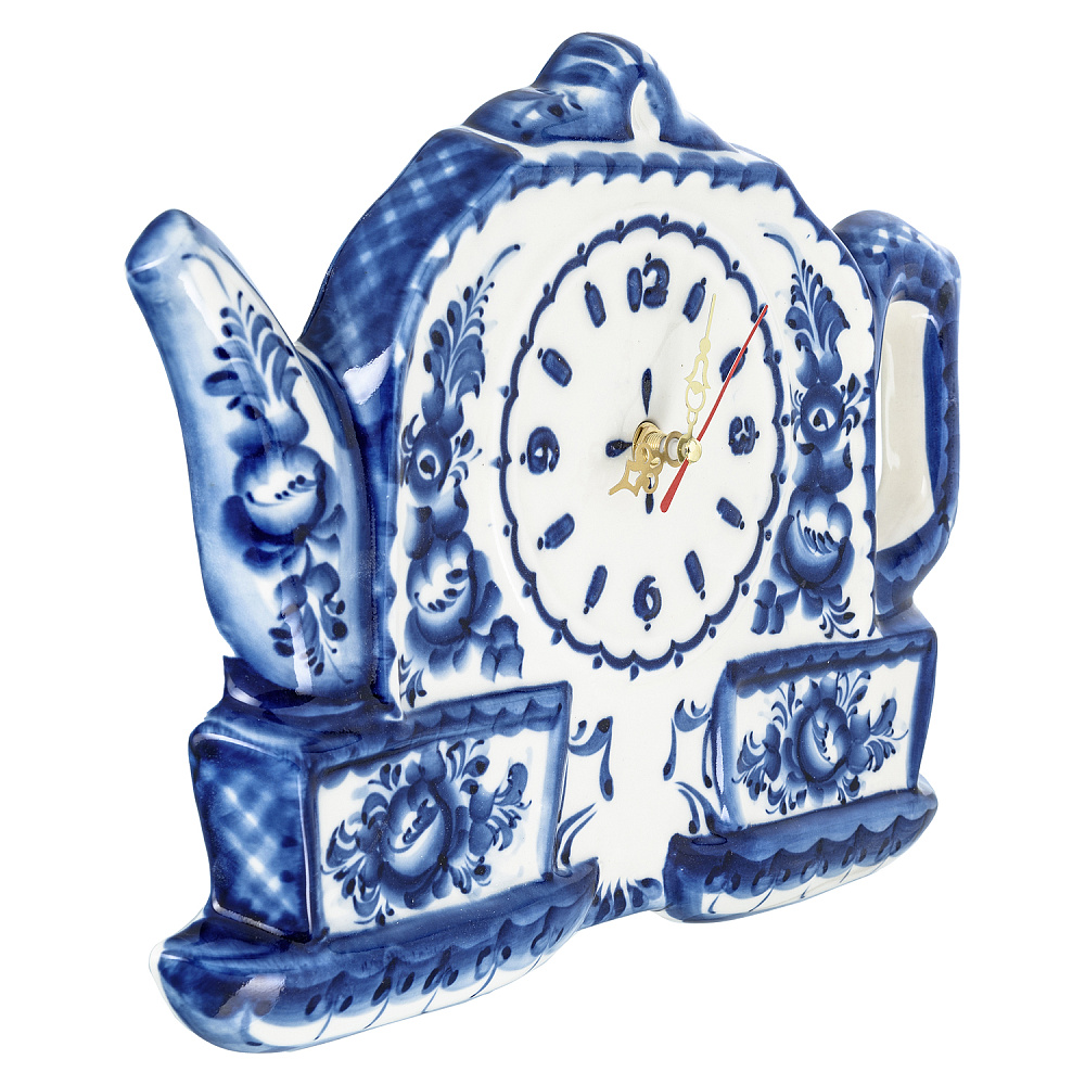 Часы настенные «Чаепитие». Гжель - интернет магазин Русь Велика я фото 1