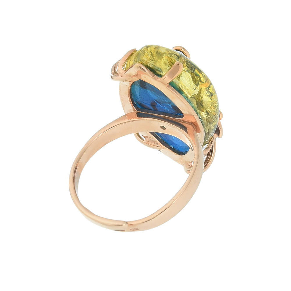 Кольцо с янтарной вставкой. Серебро 925*. Вес 6,15 г - интернет магазин Русь Велика я фото 3