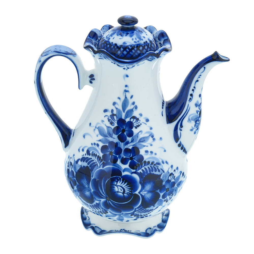 Кофейный сервиз на 6 персон «Тюльпан». Гжель - интернет магазин Русь Велика я фото 2