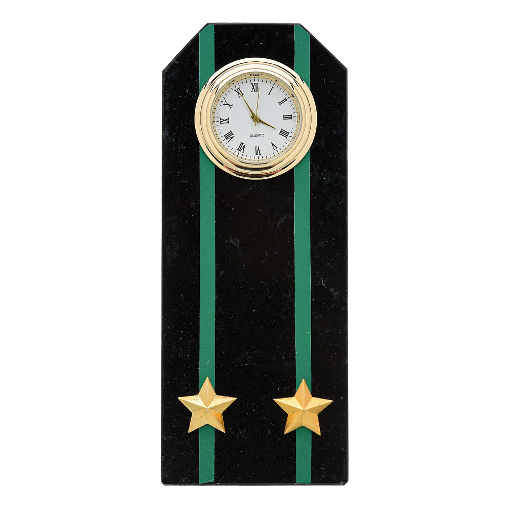 Настольные часы из камня «Погон. Подполковник ПВ» - интернет магазин Русь Велика я 