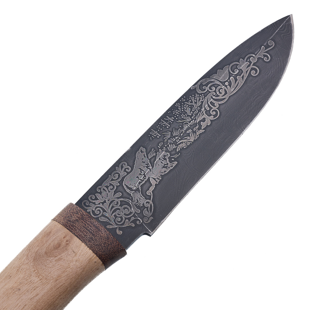 Нож сувенирный из дамасской стали «Урал». Златоуст - интернет магазин Русь Велика я фото 3