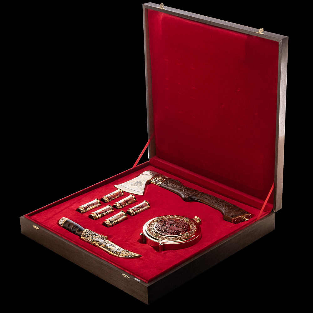 Питейный набор с флягой «Охотник». Златоуст - интернет магазин Русь Велика я фото 1