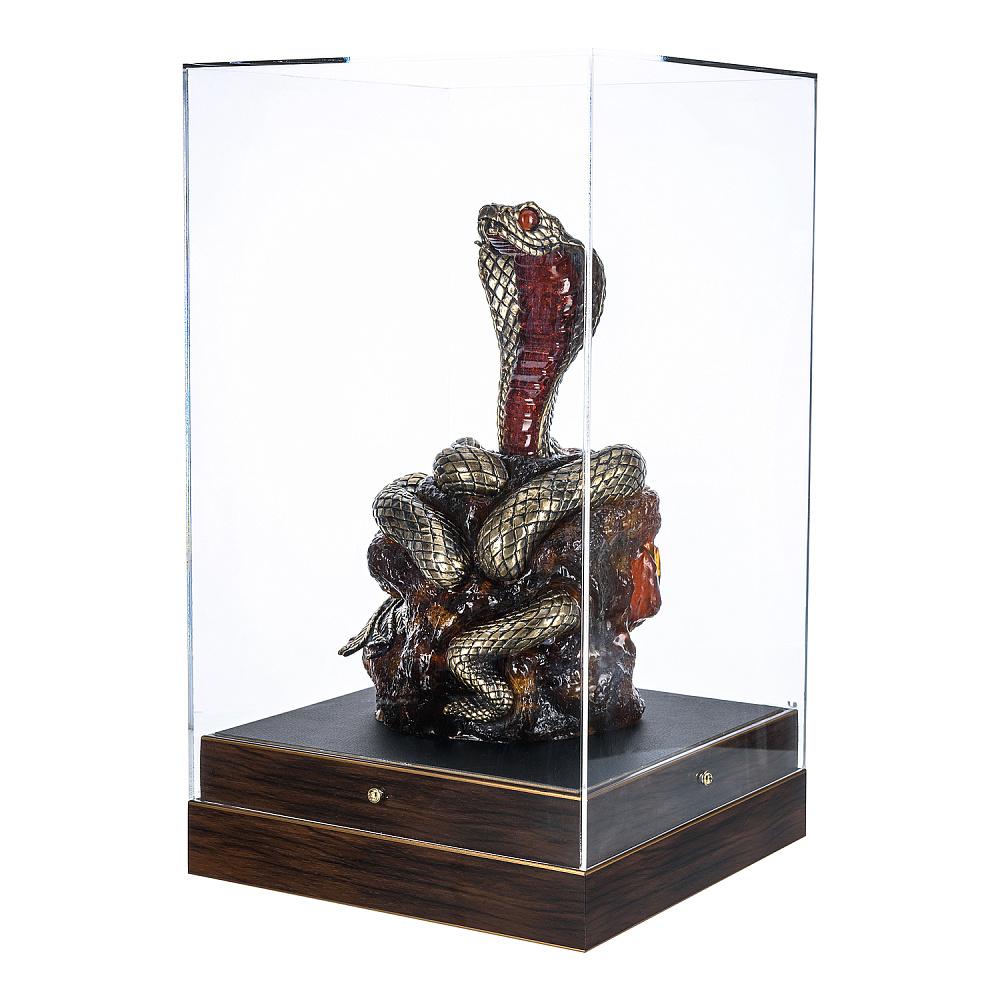 Змея Символ 2025 года. Сувенир из бронзы и янтаря «Королевская кобра» - интернет магазин Русь Велика я фото 26