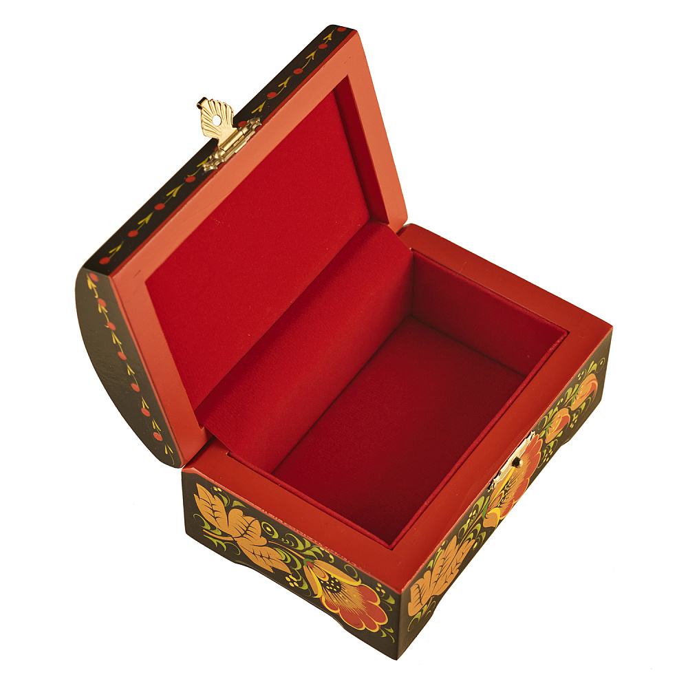 Шкатулка-сундучок «Цветы». Хохлома - интернет магазин Русь Велика я фото 2