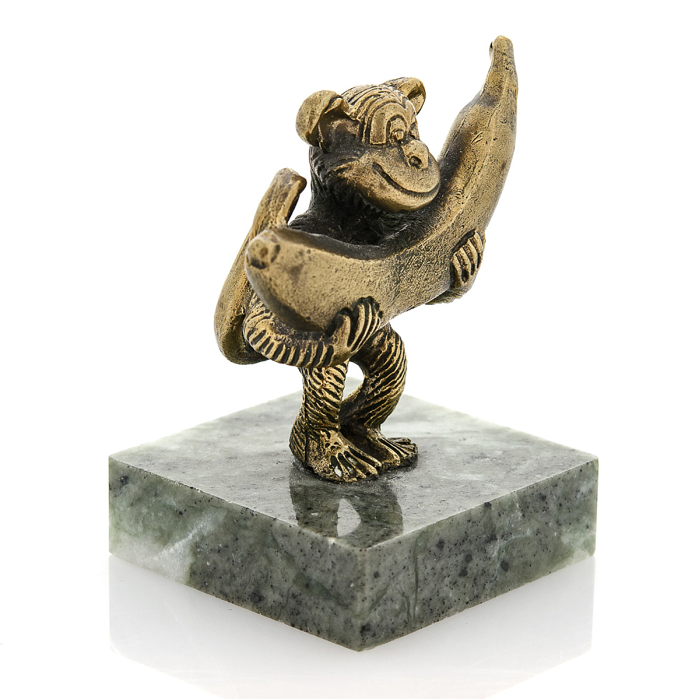 Бронзовая статуэтка «Обезьяна с бананом» - интернет магазин Русь Велика я фото 2