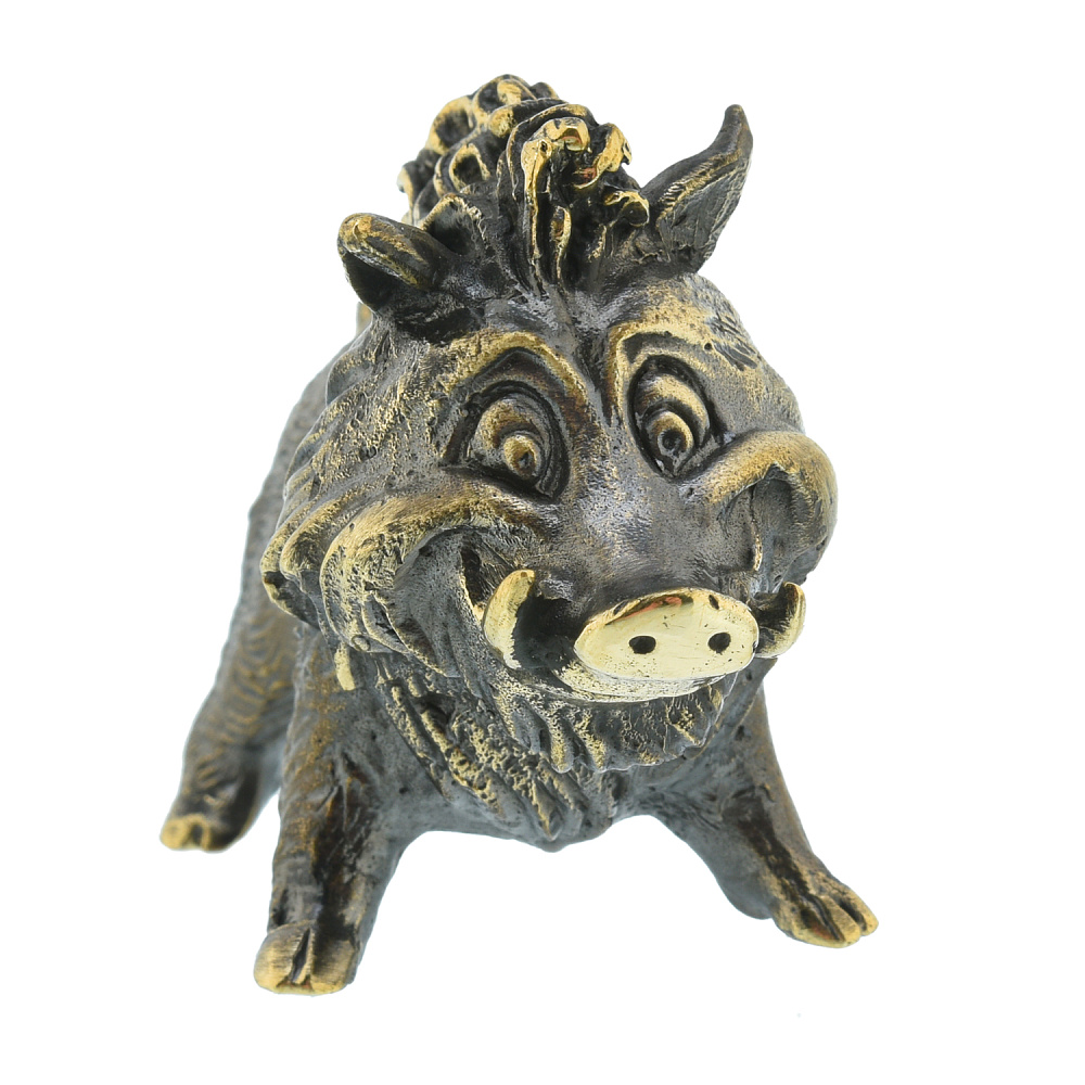 Бронзовая статуэтка «Веселый кабанчик» - интернет магазин Русь Велика я фото 1