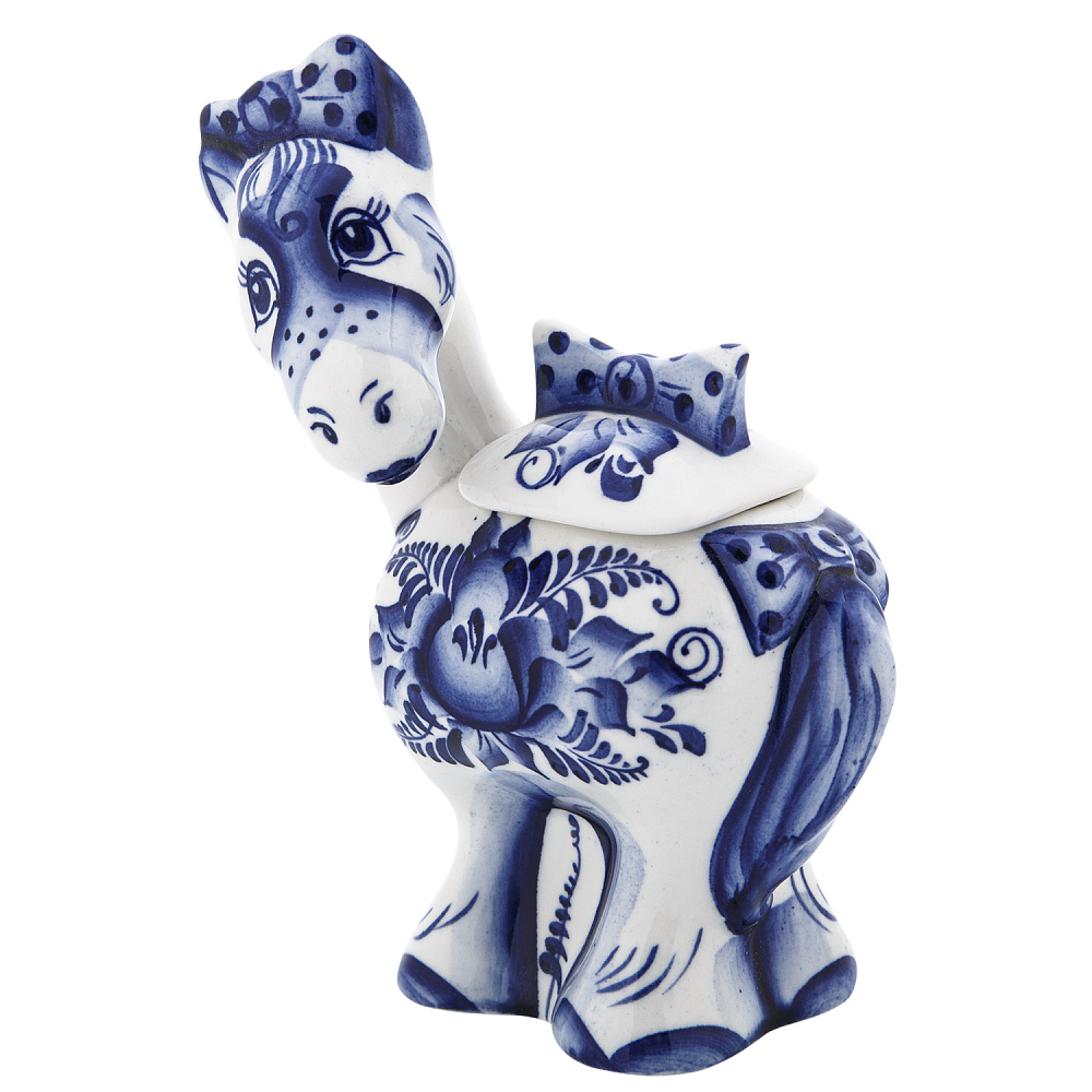 Статуэтка «Лошадь-красотка». Гжель - интернет магазин Русь Велика я фото 1