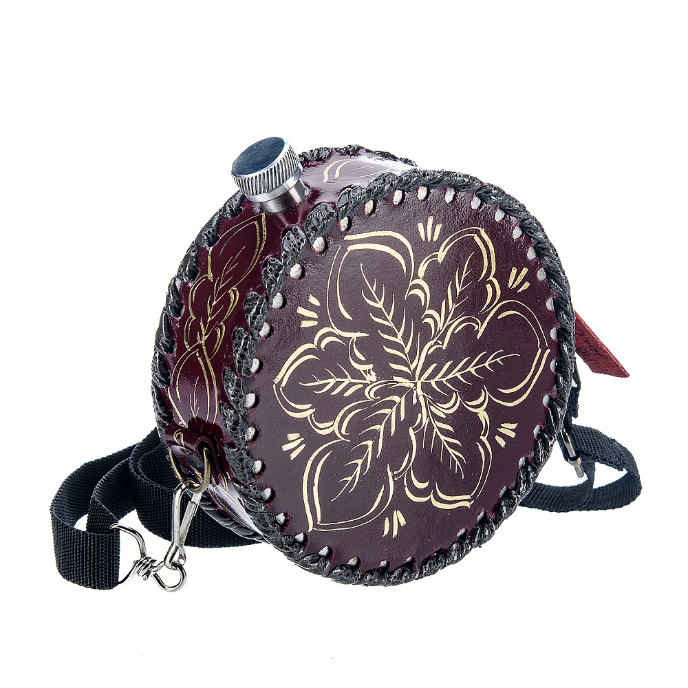 Фляга в кожаном футляре «Волк» 0,5 л - интернет магазин Русь Велика я фото 2