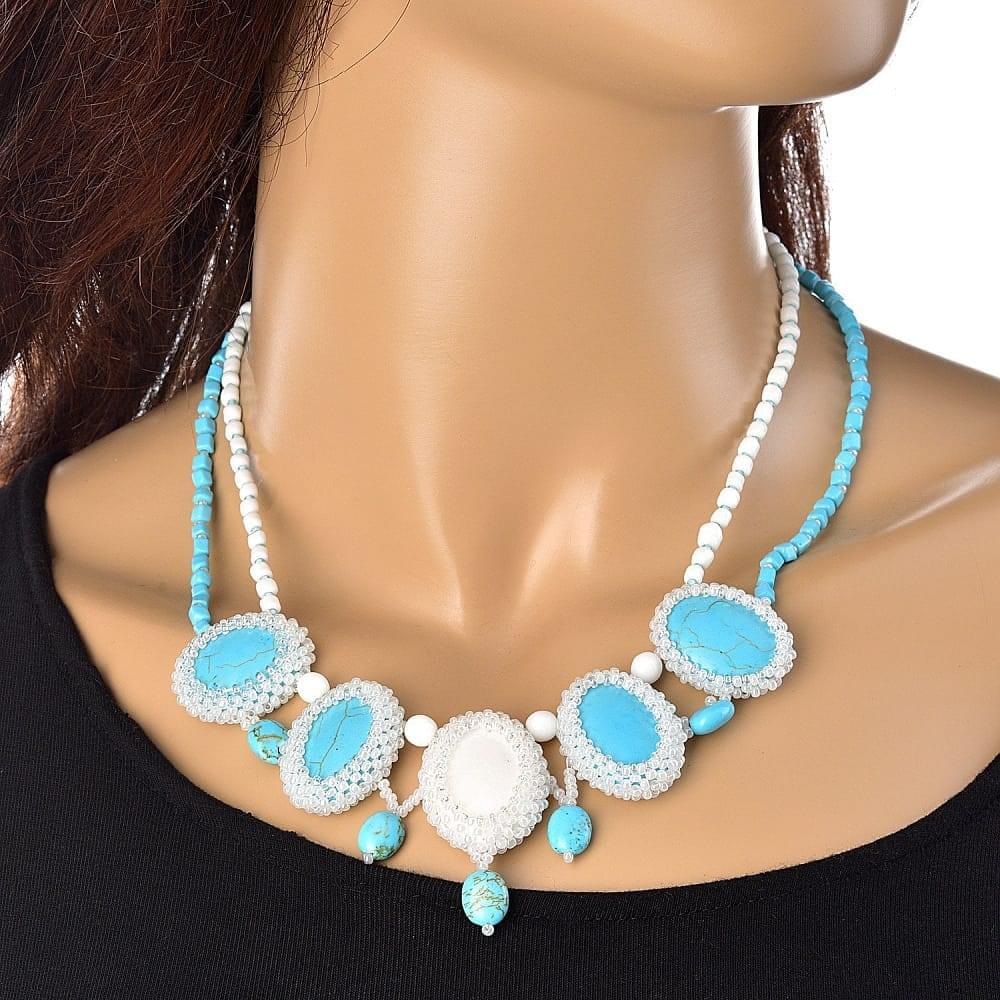 Колье с натуральным камнем «Бирюзовое» - интернет магазин Русь Велика я фото 2