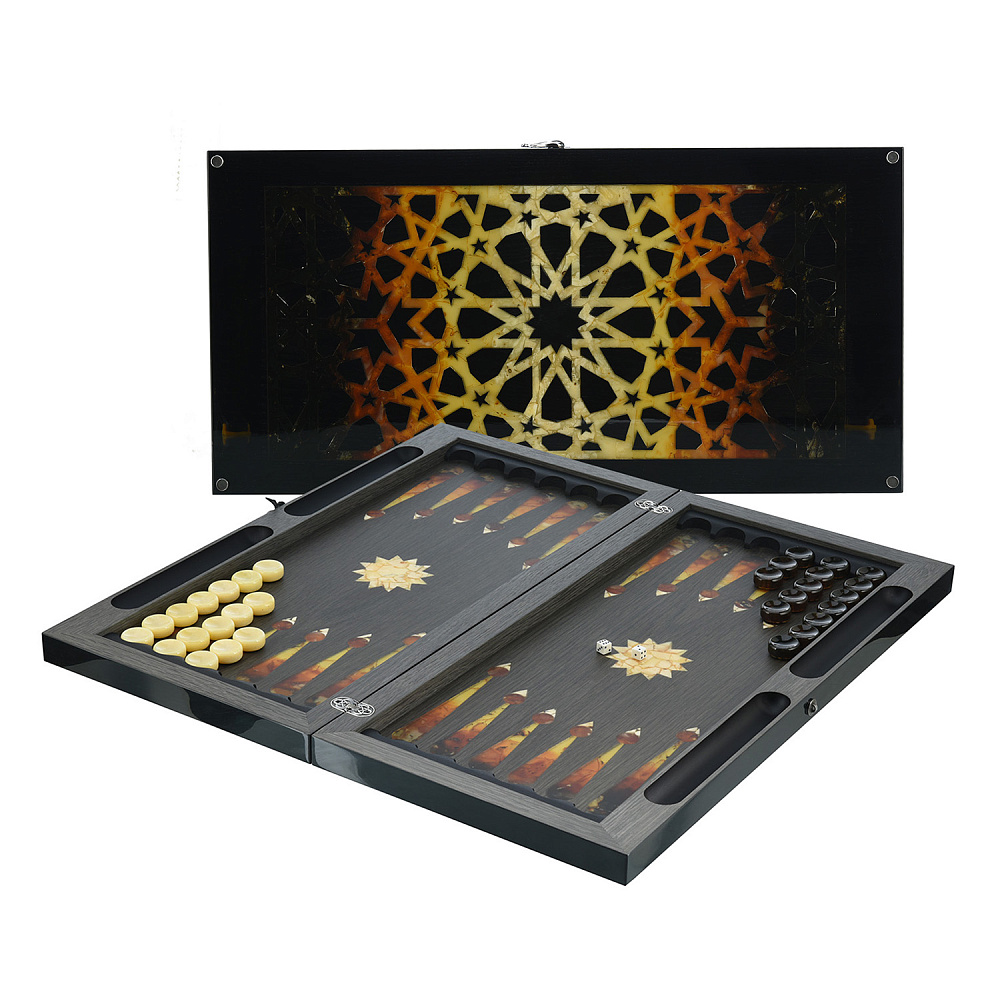 Нарды янтарные «Арабская ночь» 60х30 см - интернет магазин Русь Велика я 