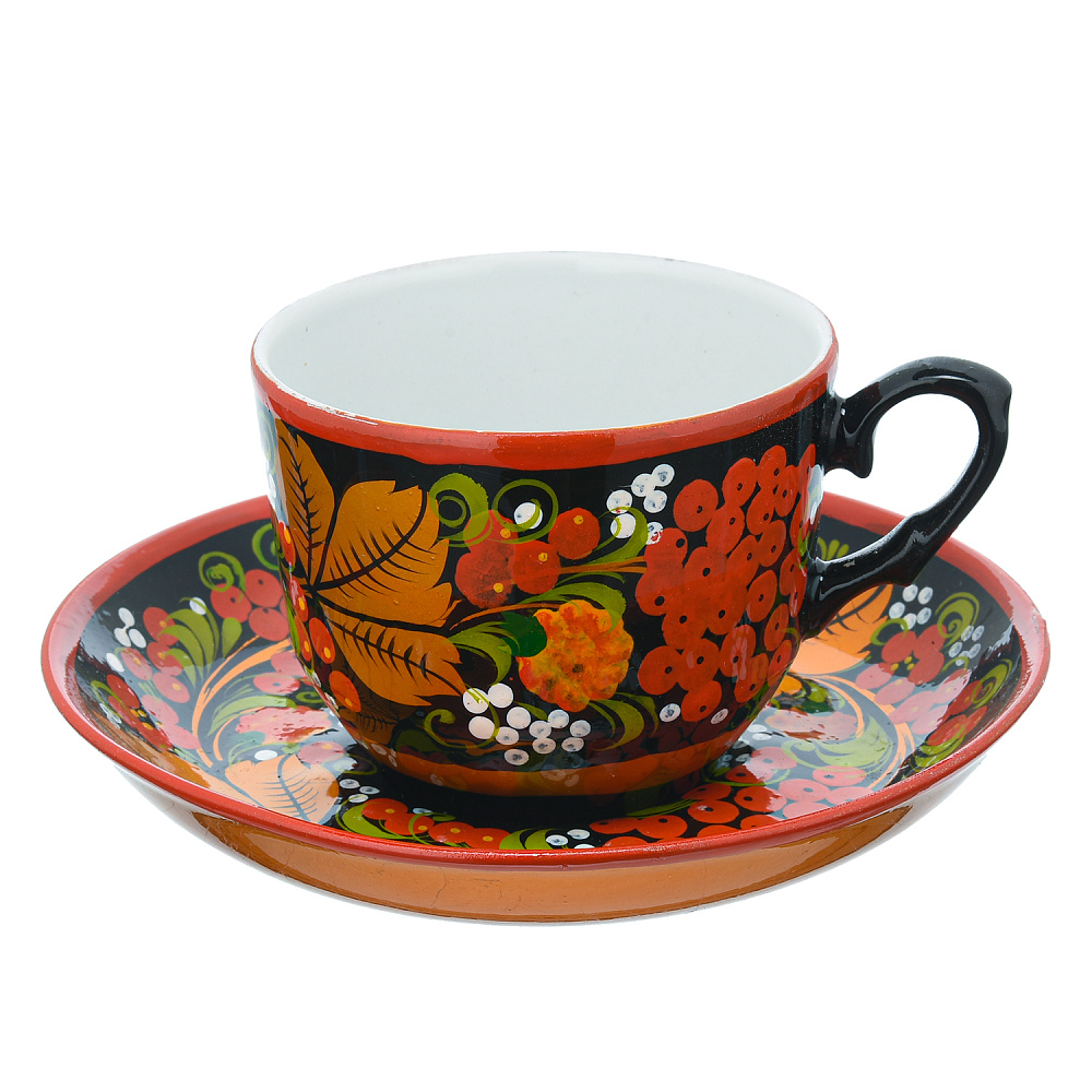 Чайная пара «Рябинка». Хохлома - интернет магазин Русь Велика я 