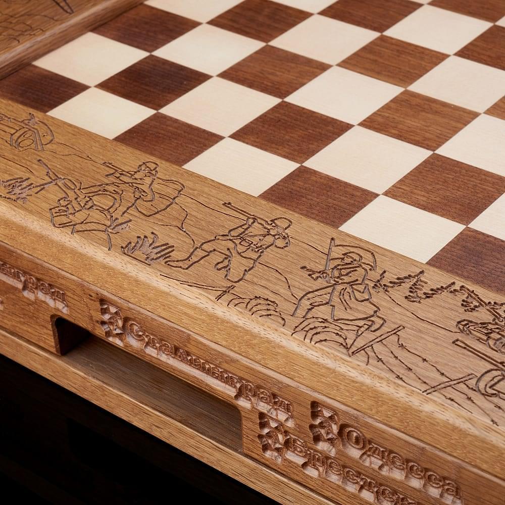 Шахматы деревянные из морёного дуба «Великая Отечественная война» 47х47 см - интернет магазин Русь Велика я фото 9