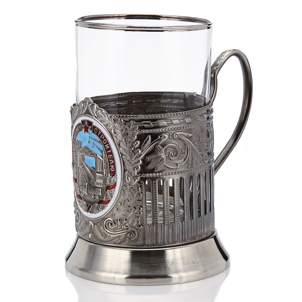 Подстаканник никелированный «Почетному строителю» - интернет магазин Русь Велика я фото 2