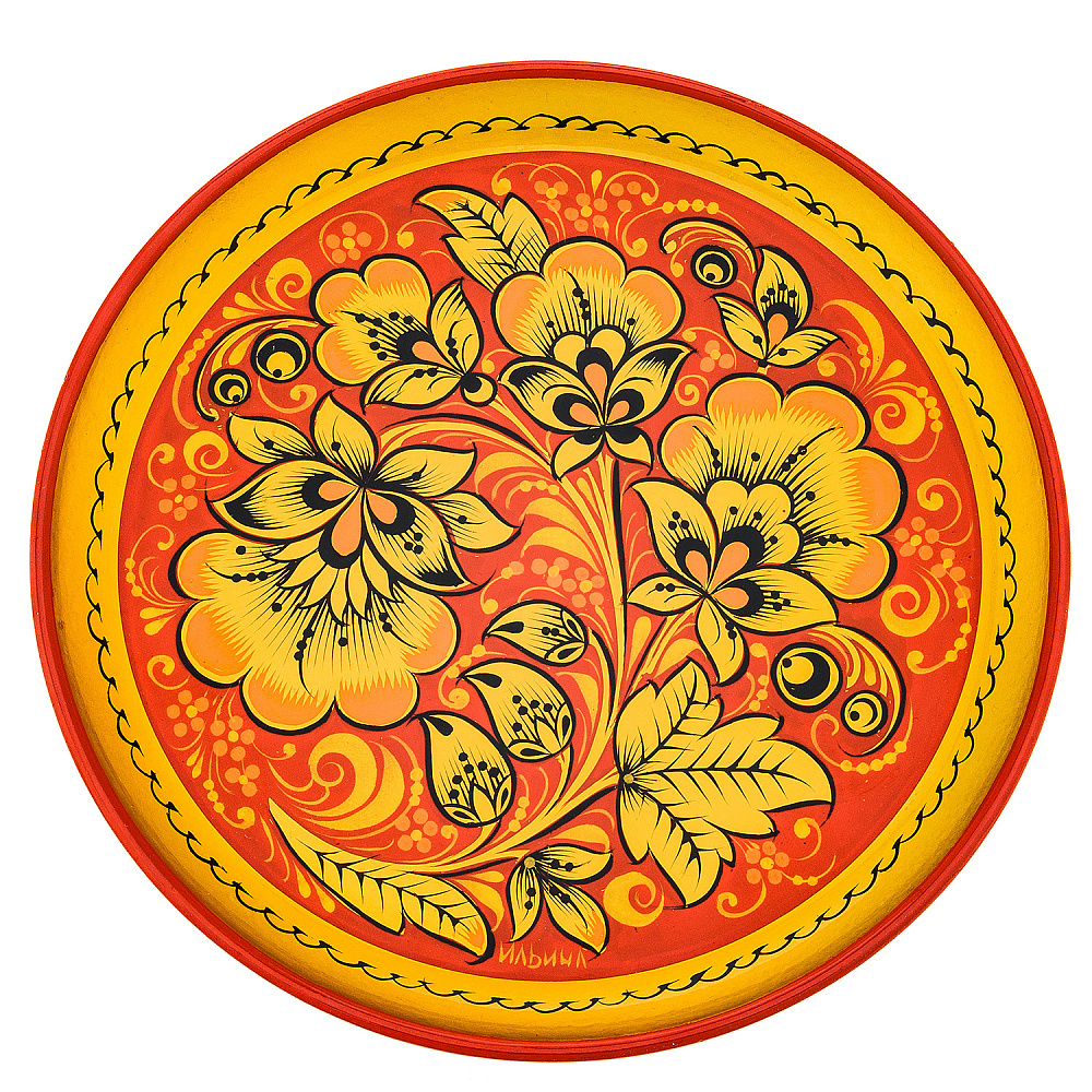 Настольные часы «Яблоко на тарелочке». Хохлома - интернет магазин Русь Велика я фото 4