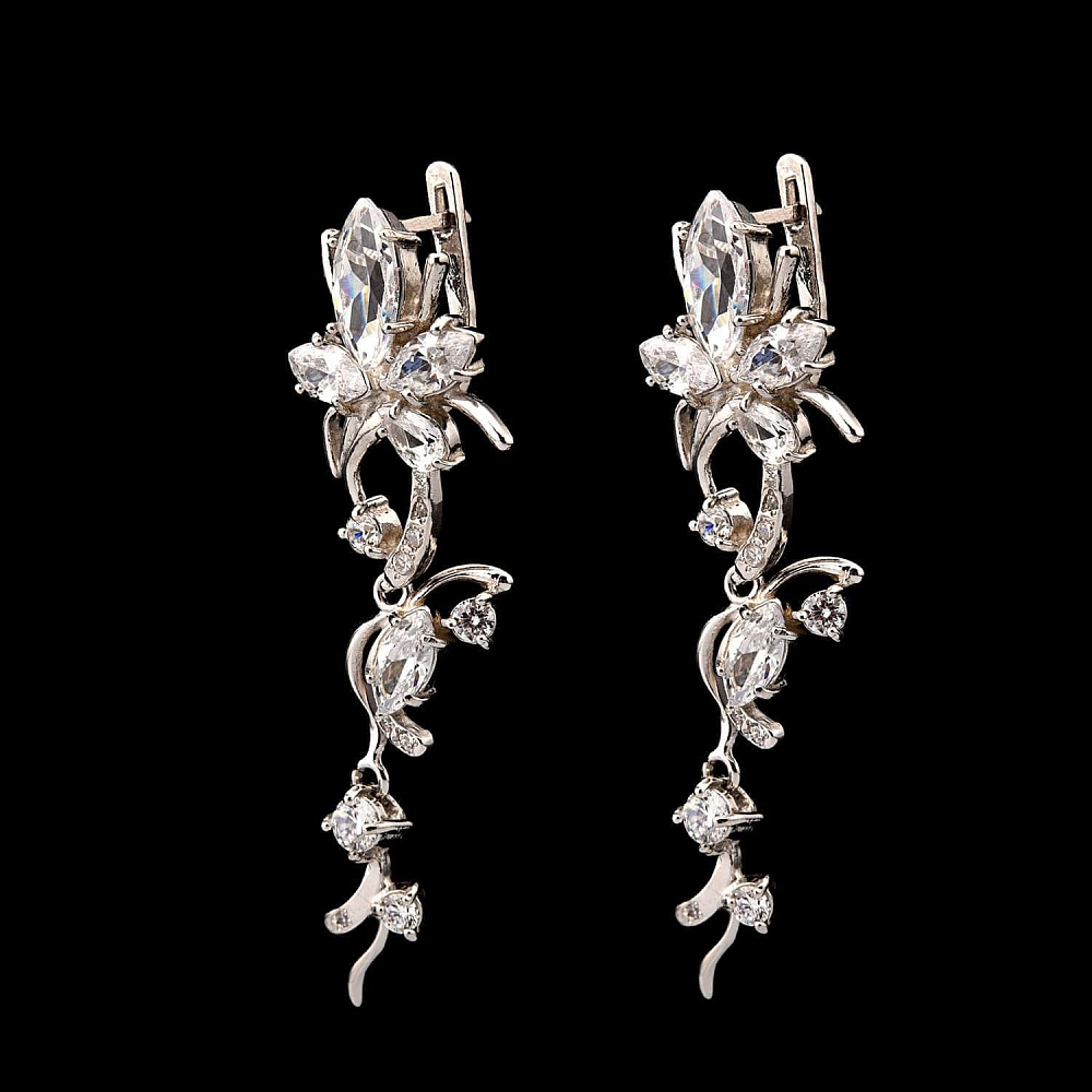 Серьги с фианитовыми вставками 14,1 гр. Серебро 925* - интернет магазин Русь Велика я фото 1