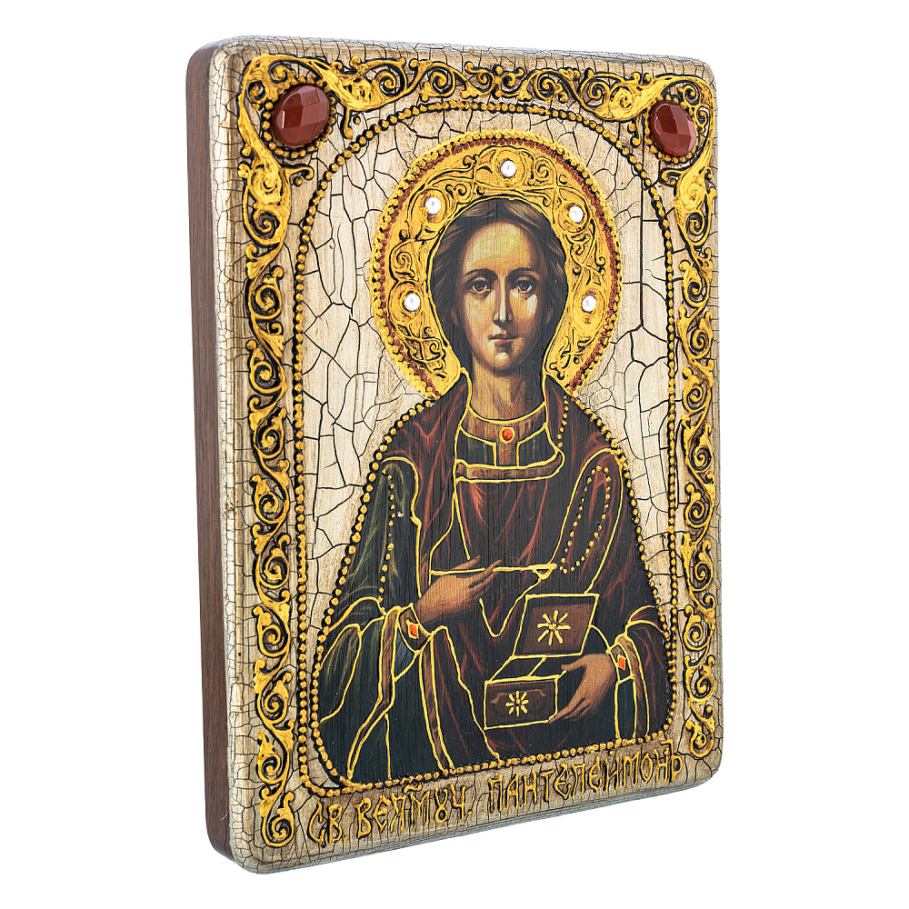 Икона «Целитель Пантелеймон» 15х20 см - интернет магазин Русь Велика я фото 2