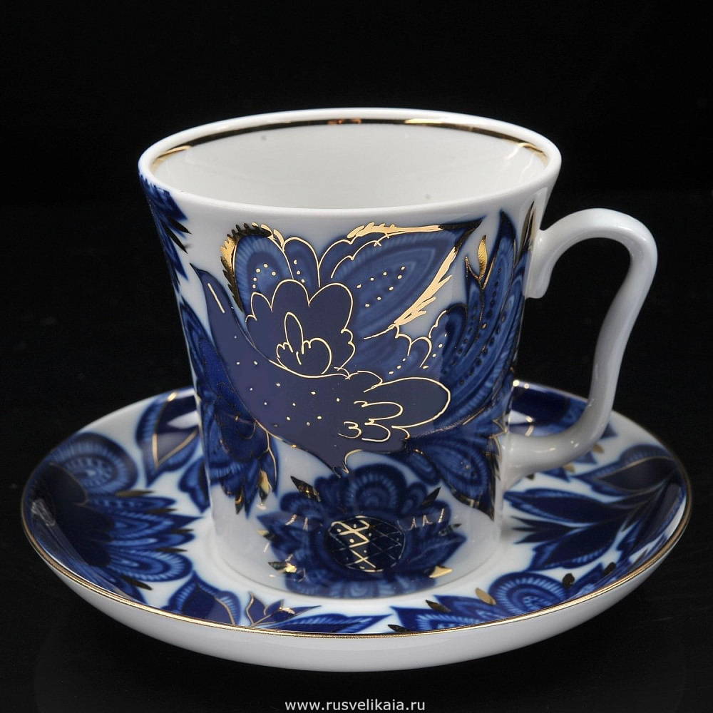 Чайная пара «Птицы» (форма «Ленинградская») ИФЗ - интернет магазин Русь Велика я 