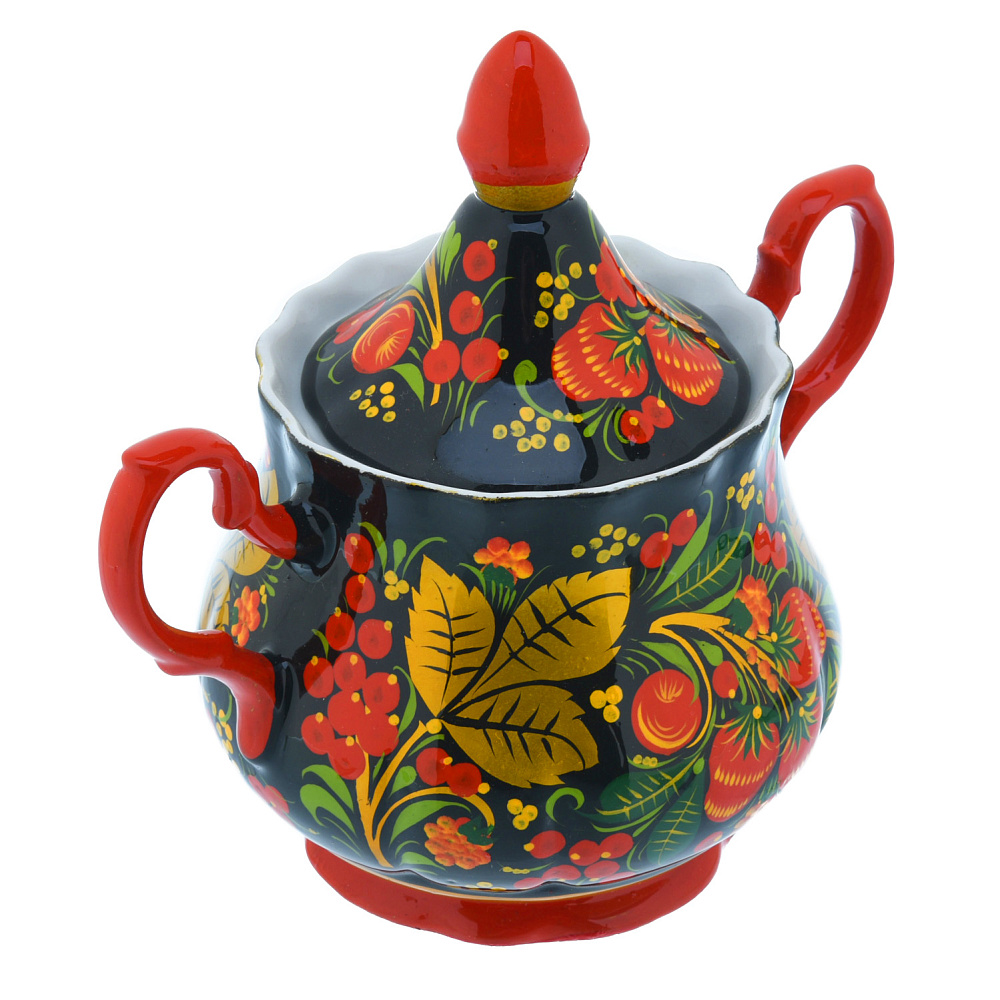 Сахарница «Ягоды». Хохлома - интернет магазин Русь Велика я фото 1